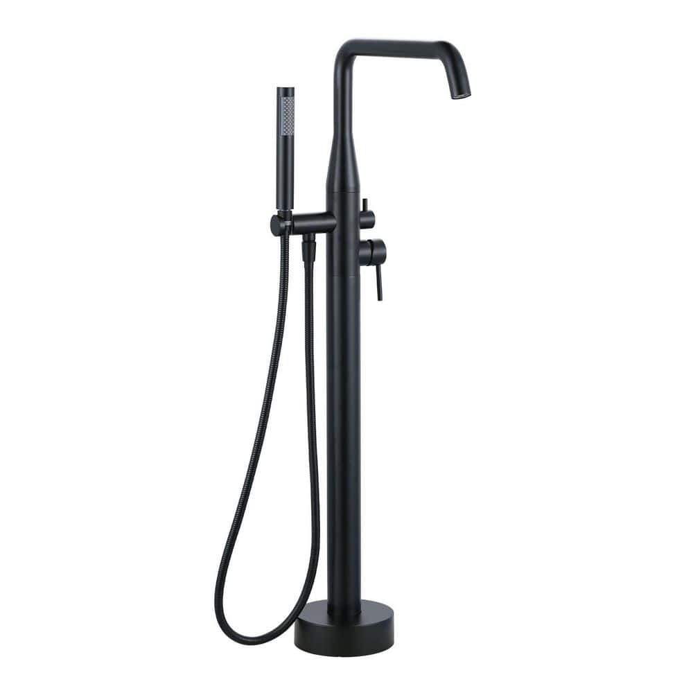 Single Handle Freestanding Tub Faucet with Hand Shower in Matte Black price history on PriceWatchPro