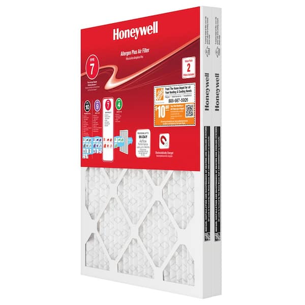 Honeywell 20 x 25 x 1 Allergen Plus Pleated MERV 11 - FPR 7 Air Filter (2-pack)