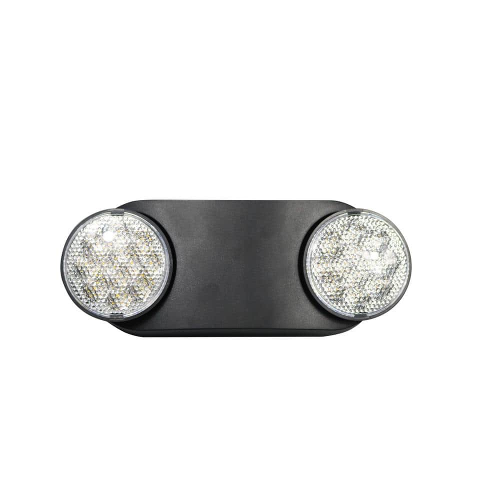 11-Watt Equivalent Oval Integrated LED Black Emergency Light with Ni-Cad 3.