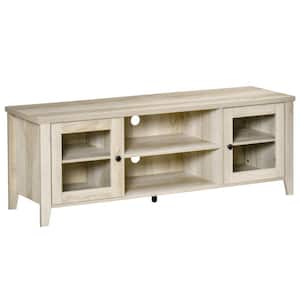 Modern 55 in. Oak TV Stand Fits TV's up to 60 in. with Shelves and Cabinets