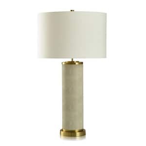 Shagreen 31 in. Gold Ginger Jar Task and Reading Table Lamp for Living Room with White Linen Shade