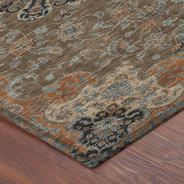 Chantille Machine Washable Indoor/Outdoor Abstract ACN2489 Chocolate 3 ft. x 4 ft. Area Rug