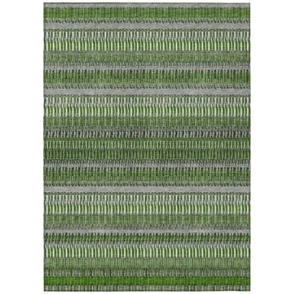 Chantille Green and Gray 9' x 12' Synthetic Flat Woven Rug