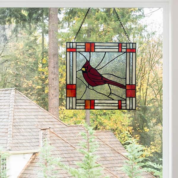 Vintage Stained Glass Pane Stained Glass Windowpane Small Stained Glass  Panel Gold and Red Stain Glass Pane Suncatcher 2 Available 