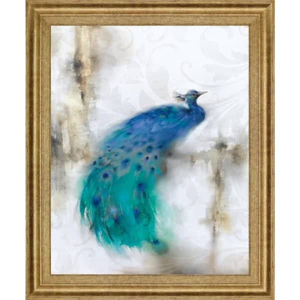 Classy Art "Jewel Plume" By J. Prior Framed Home Print Wall Art 28 in. x 34 in.