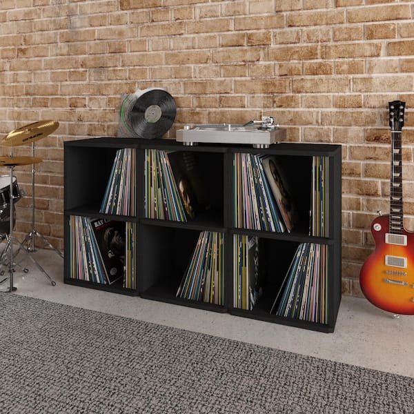 Way Basics zBoard 2-Shelf Vinyl Record Storage and Record Album Shelf WB-2LP-BK The Home Depot
