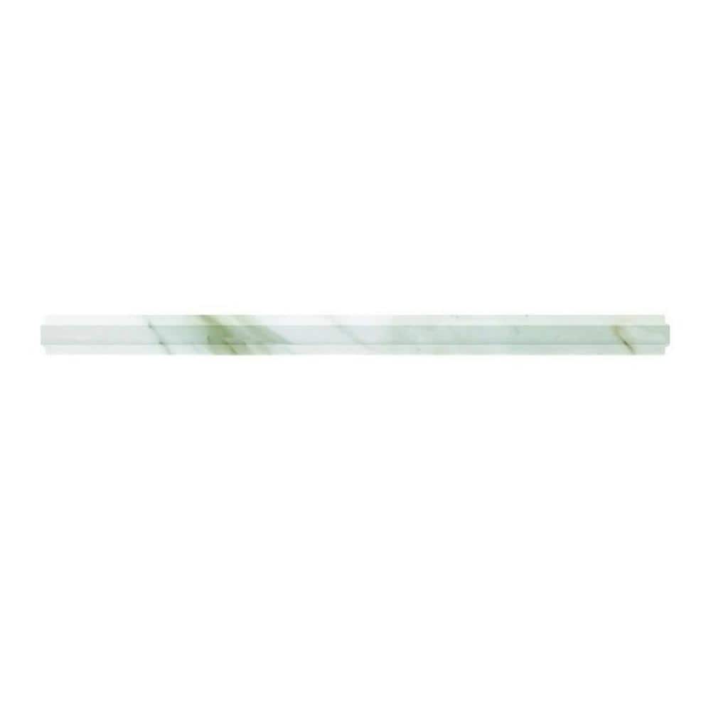 Grandis 0.8 in. x 12 in. Honed Snow White Calacatta Gold Marble Pencil Liner Tile Trim (0.667 sq. ft./case) 10-Pack price history on PriceWatchPro