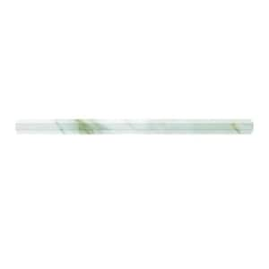 Grandis 0.8 in. x 12 in. Snow White Marble Honed Pencil Liner Tile Trim (0.667 sq. ft./case) (10-pack)