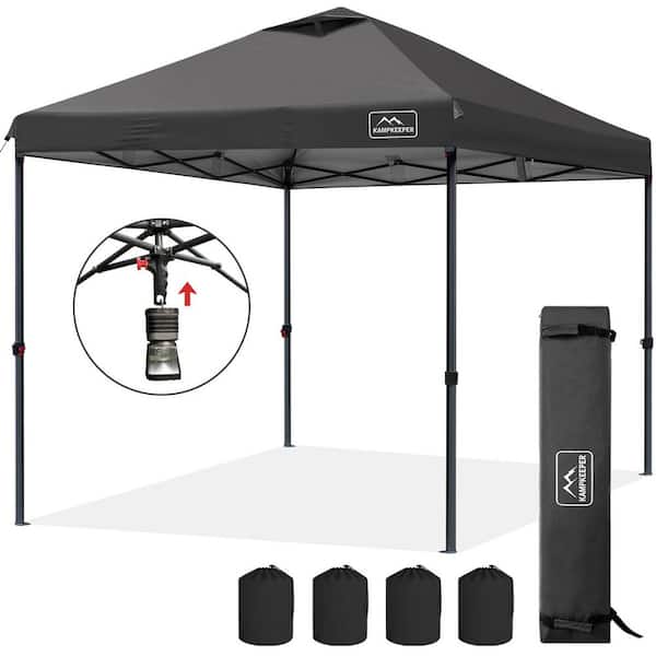 Unbranded 10 ft. x 10 ft. Pop up Canopy Tent, Instant Portable Canopy, 1-Push Outdoor Canopy with 3 Adjustable Heights, BLACK