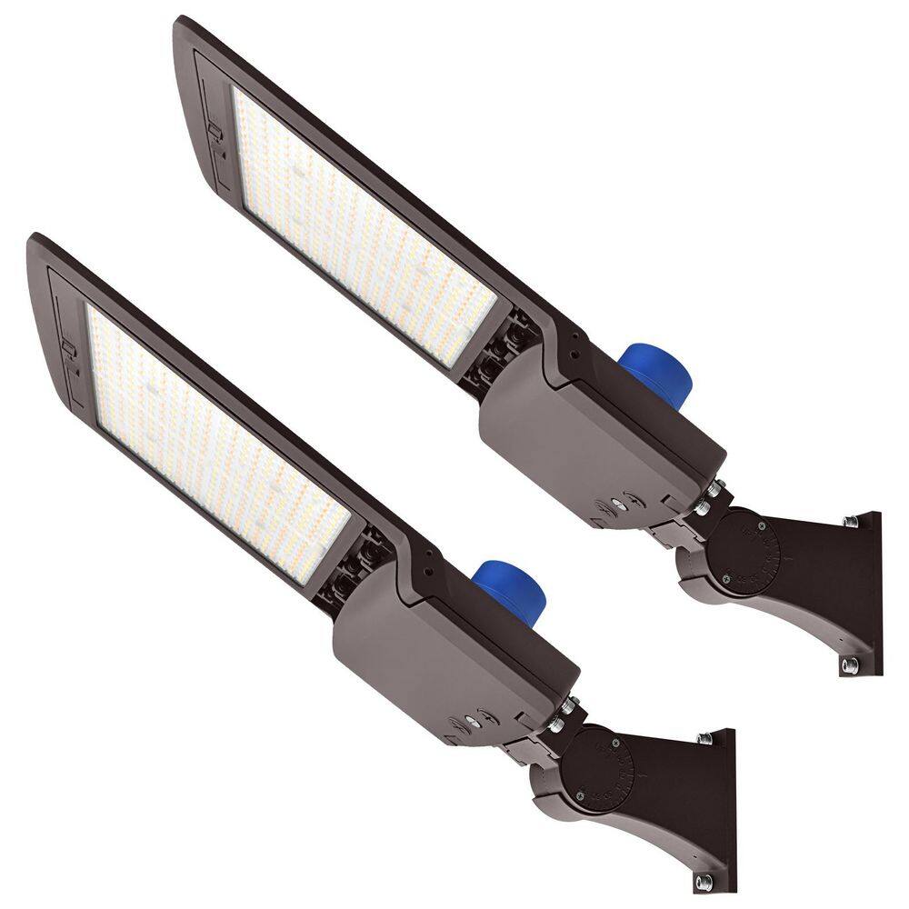 Adjustable LED Shoebox Light, 3CCT, Up to 45900 Lumen, 200/240/300W, Dusk to Dawn Photocell, Dimmable IP65 Bronze 2 Pack price history on PriceWatchPro