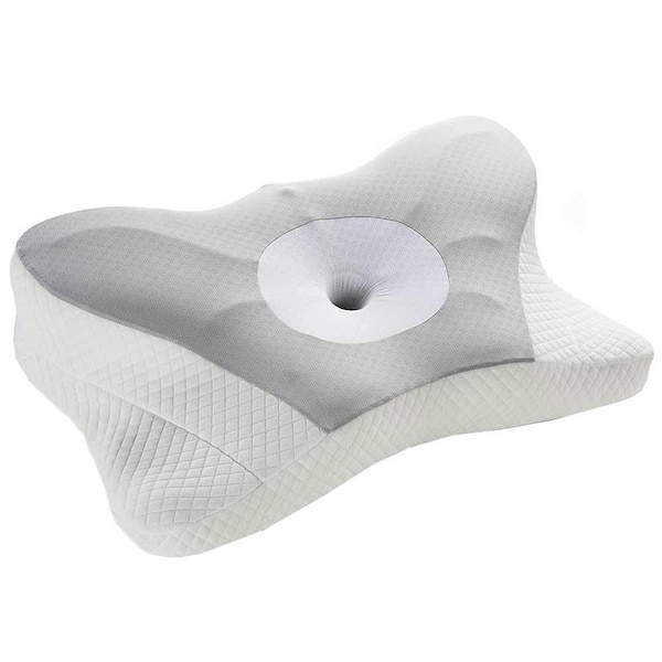 Afoxsos Ergonomic Memory Foam Contour Orthopedic Cervical Pillow for Neck and Shoulder Support with Pillowcase, Odorless, Gray
