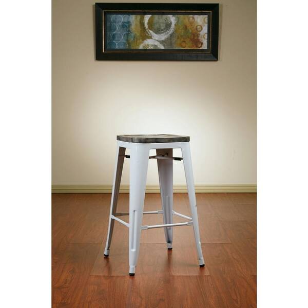 OSP Home Furnishings Bristow 26 in. White Bar Stool (Set of 4)