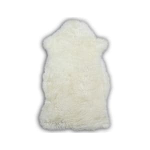 Unshorn Sheepskin White 2 ft. x 3 ft. Animal Shape Area Rug