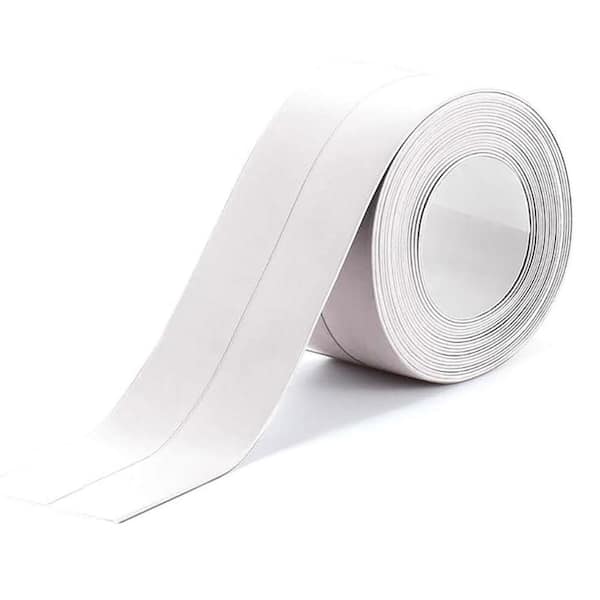 3.50 in 1 White Waterproof PVC Caulk Tape Peel Stick Backsplash Self Adhesive Bathroom, 1-Pack