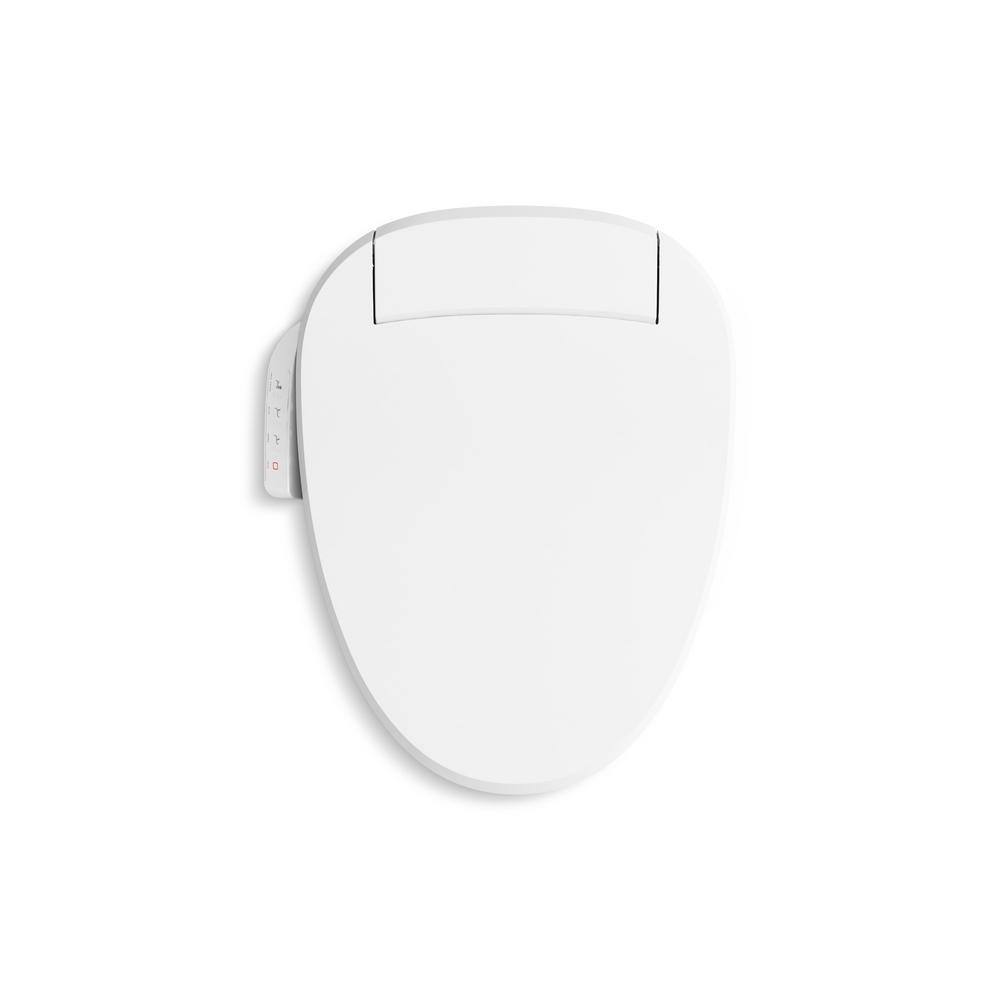 White Elongated Warm Water Bidet Toilet Seat with UV Sanitizing