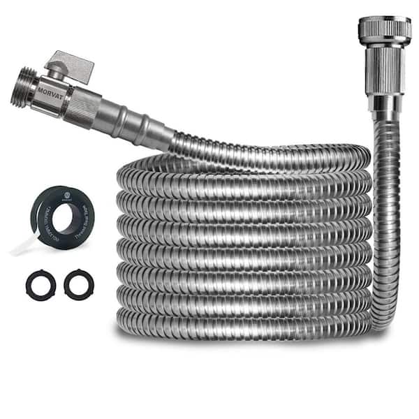 Morvat 1/2 in. x 10 ft. Stainless Steel Garden Leader Hose