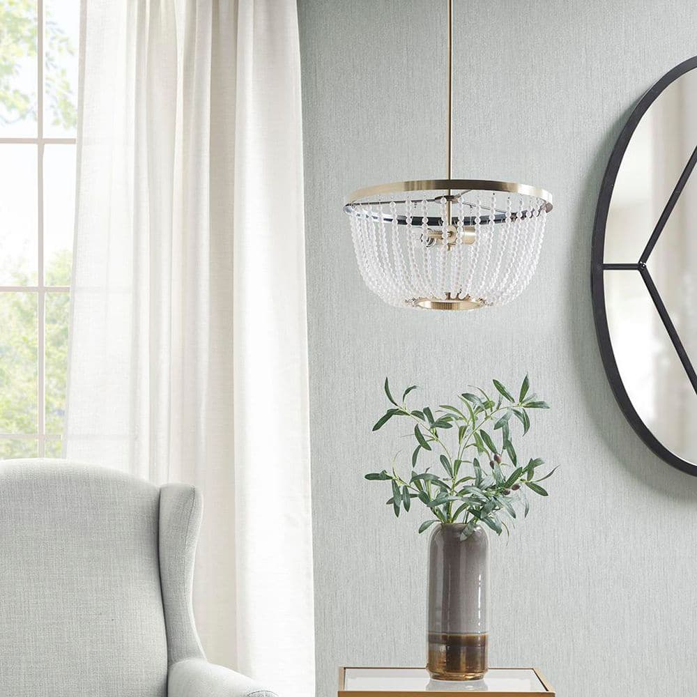 2-Light Antique Brass+White Beaded Chandelier with no bulbs included price history on PriceWatchPro