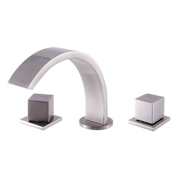 Alfi Brand Ab1326 Bn 8 In Widespread 2 Handle Luxury Bathroom Faucet In Brushed Nickel Ab1326 Bn The Home Depot