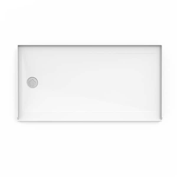 JACUZZI Catalina 60 in. L x 32 in. W Alcove Shower Pan Base with Left Drain in White