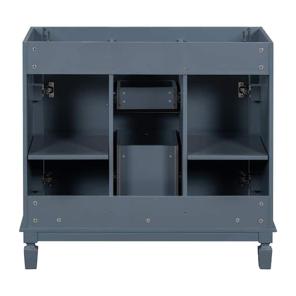 Cesicia Modern 36 in. MDF Bath Vanity Cabinet without Top in Blue