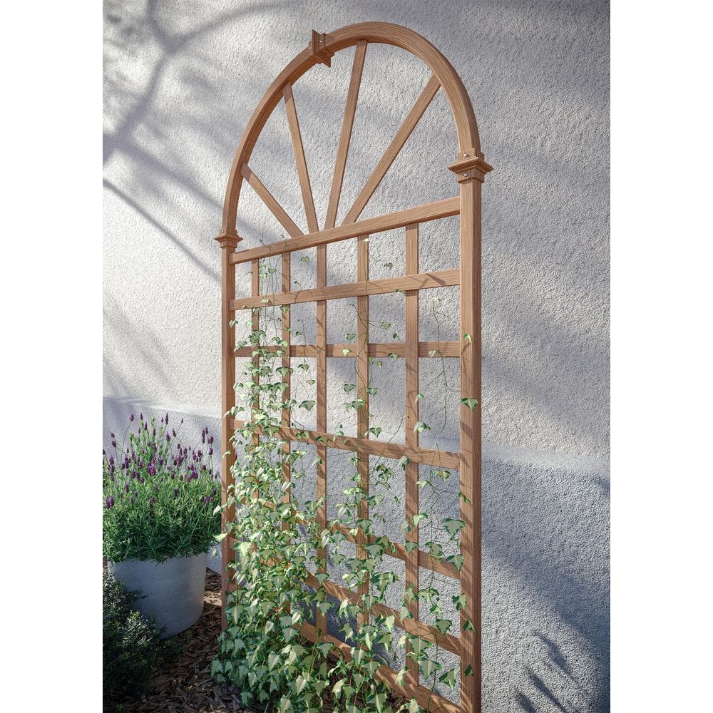 Savannah 39"W x 77"H Brown Composite Vinyl Garden Trellis