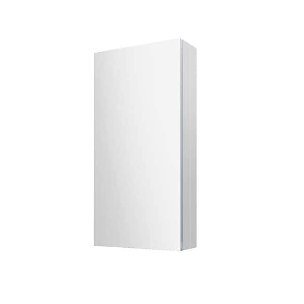 Photo 1 of 12 in. W x 24 in. H Rectangular Silver Aluminum Recessed/Surface Mount Medicine Cabinet with Mirror