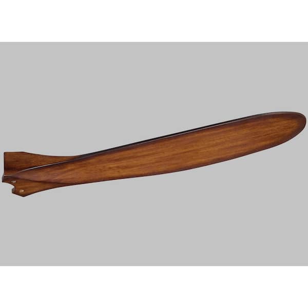 Generation Lighting - Maverick Max 70 in. Modern Indoor/Outdoor Brushed Steel Ceiling Fan with Koa Balsa Blades, DC Motor and Remote Control