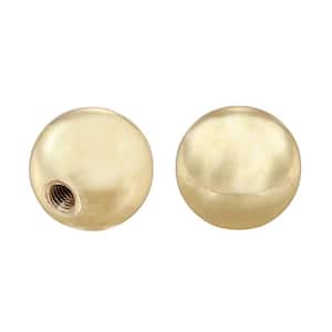 1 in. Brass Plated Sphere Lamp Finial (2-Pack)