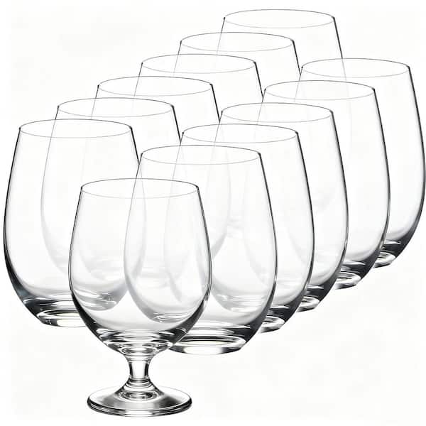 15 oz. Red and White Wine Glasses, Stemless Wine Glasses Set of 12, Smooth Rim Standard Wine Glass Tumbler