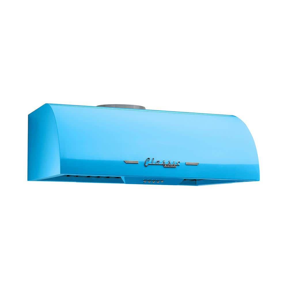 Retro Blue 24" Stainless Steel Under Cabinet Range Hood