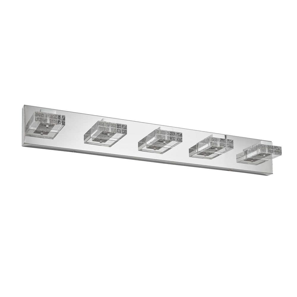 31.1 in. 5 Chrome Vanity Light Fixture with Crystal Shades price history on PriceWatchPro