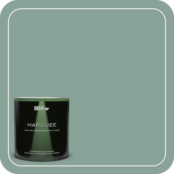 BEHR MARQUEE 1 qt. #T16-12 Modern Mint Semi-Gloss Enamel Exterior Paint & Primer