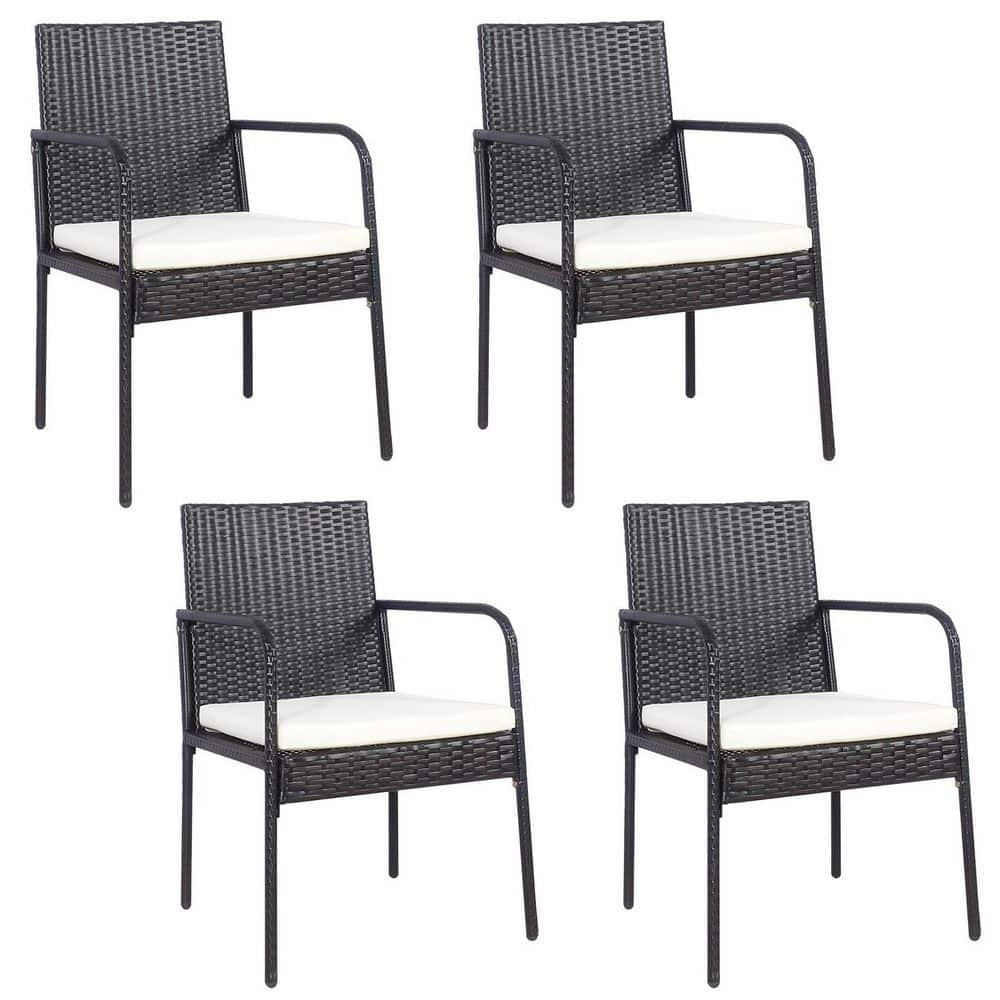 HONEY JOY 4Pieces Patio AllWeather Wicker Rattan Outdoor Dining