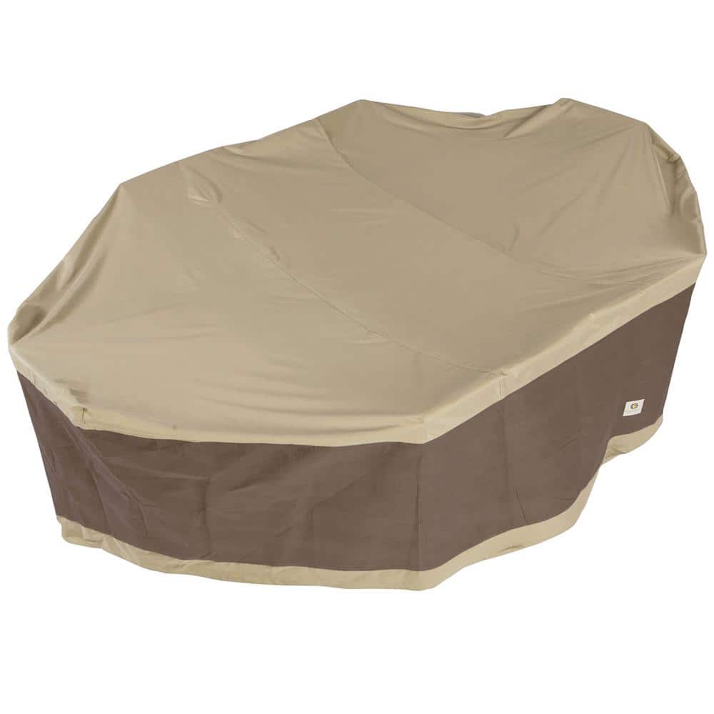 Elegant Beige and Brown Waterproof Patio Table Cover
