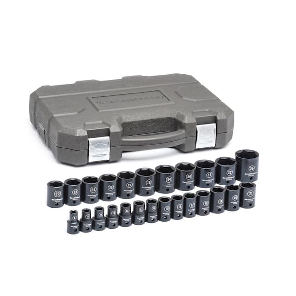 GEARWRENCH 1/2 in. Drive 6-Point Metric Standard Impact Socket Set