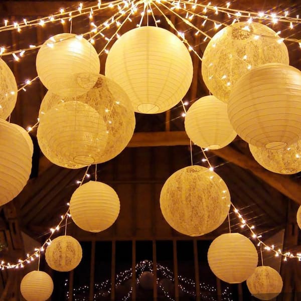 Paper Lanterns Reusable Portable Folding Chinese Lanterns for New Year 