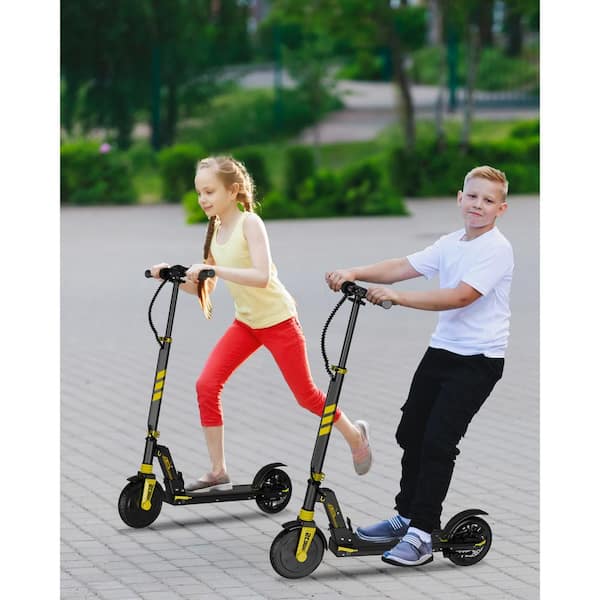 Zeus & Ruta Yellow Electric Scooter with Side Lights, Finger