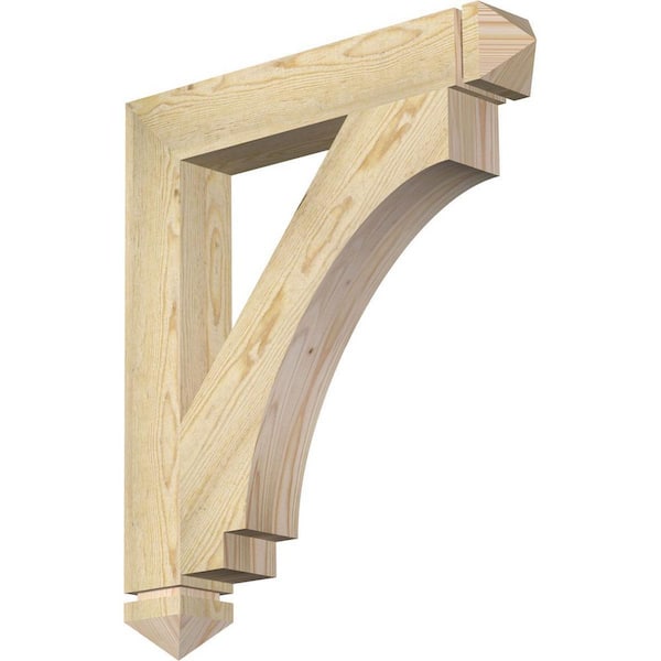 Ekena Millwork 4 in. x 30 in. x 26 in. Douglas Fir Imperial Arts and Crafts Rough Sawn Bracket