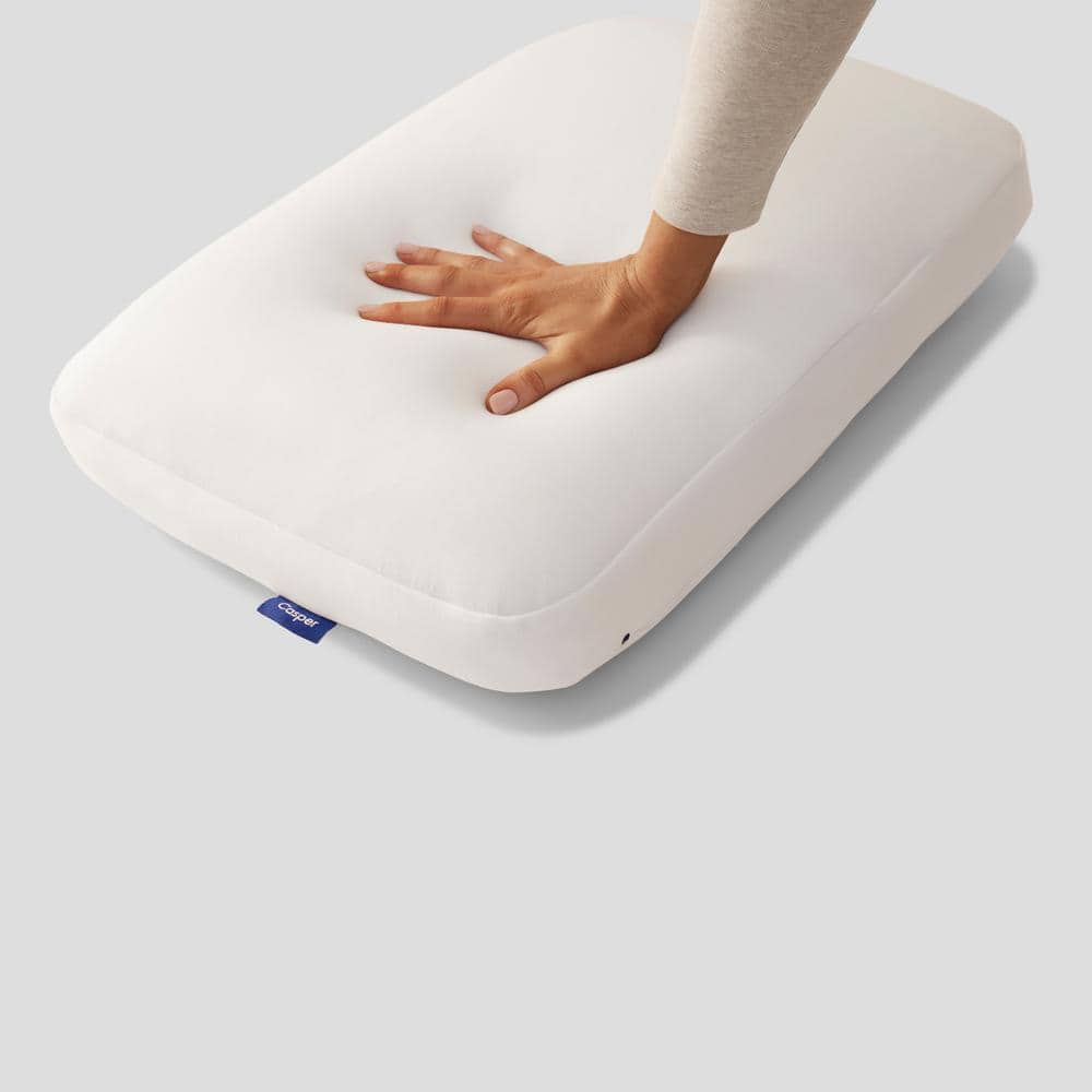 Casper Standard White Hybrid Pillow with Plush Knit Shell
