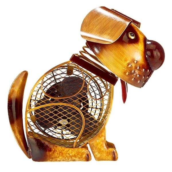 Deco Breeze 11.75 in. Country Dog Figurine Fan