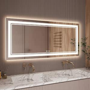 60 in. W x 28 in. H Large Rectangular Frameless Anti-Fog Wall-Mounted LED Bathroom Vanity Mirror