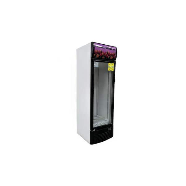 Elite Kitchen Supply 24.5 in. 12.72 cu. ft. Commercial NSF Drink Beverage glass door refrigerator EKF430 in White.