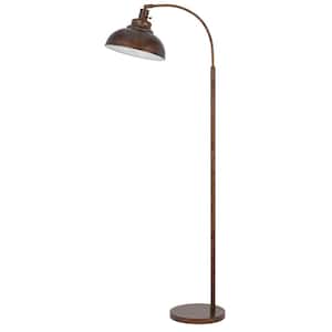 Dijon 61 in. Rust Metal Indoor Floor Lamp with Adjustable Head