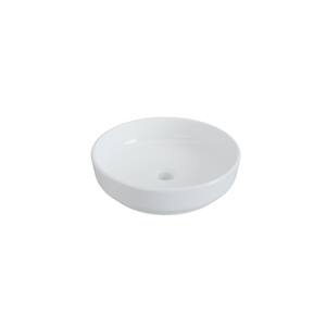 15.7 in. Ceramic Round Vessel Bathroom Sink in White
