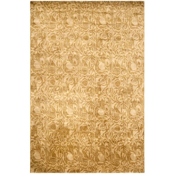 Thomas O'brien 6 ft. x 9 ft. Coco/Beige Vintage Revival Floral Damask Area Rug