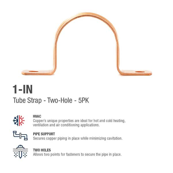 Everbilt 1 in. Copper Tube Strap (5-Pack) A 02614EB - The Home Depot