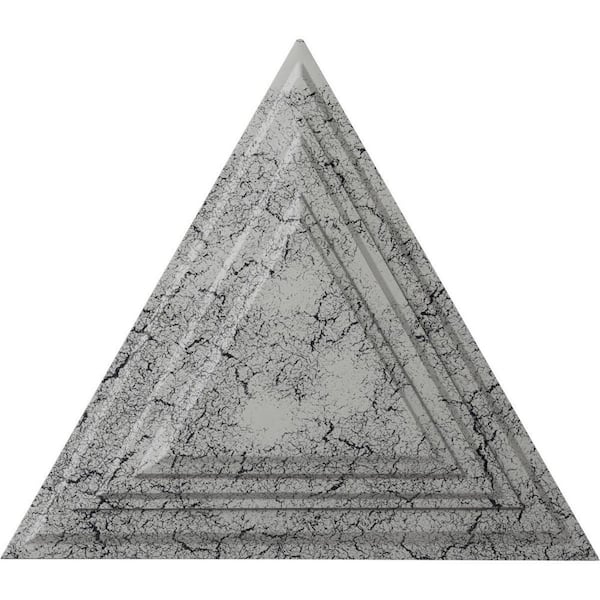 Ekena Millwork 19 in. W x 16-5/8 in. H x 1-1/8 in. Triangle Urethane Ceiling Medallion, Ultra Pure White Crackle