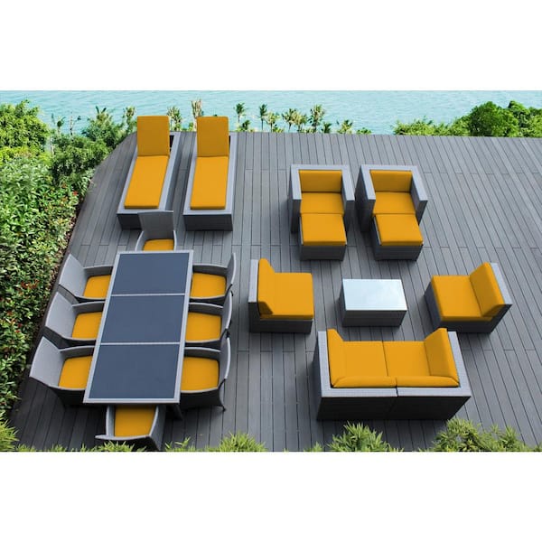 Ohana Depot Gray 20Piece Wicker Patio Combo Conversation Set with