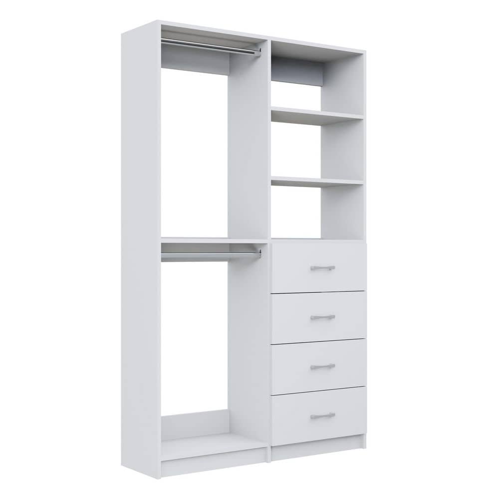 Alto 66.75 in. W White Double Hang and 4-Drawer Tower 10-Shelf Wood Closet System price history on PriceWatchPro