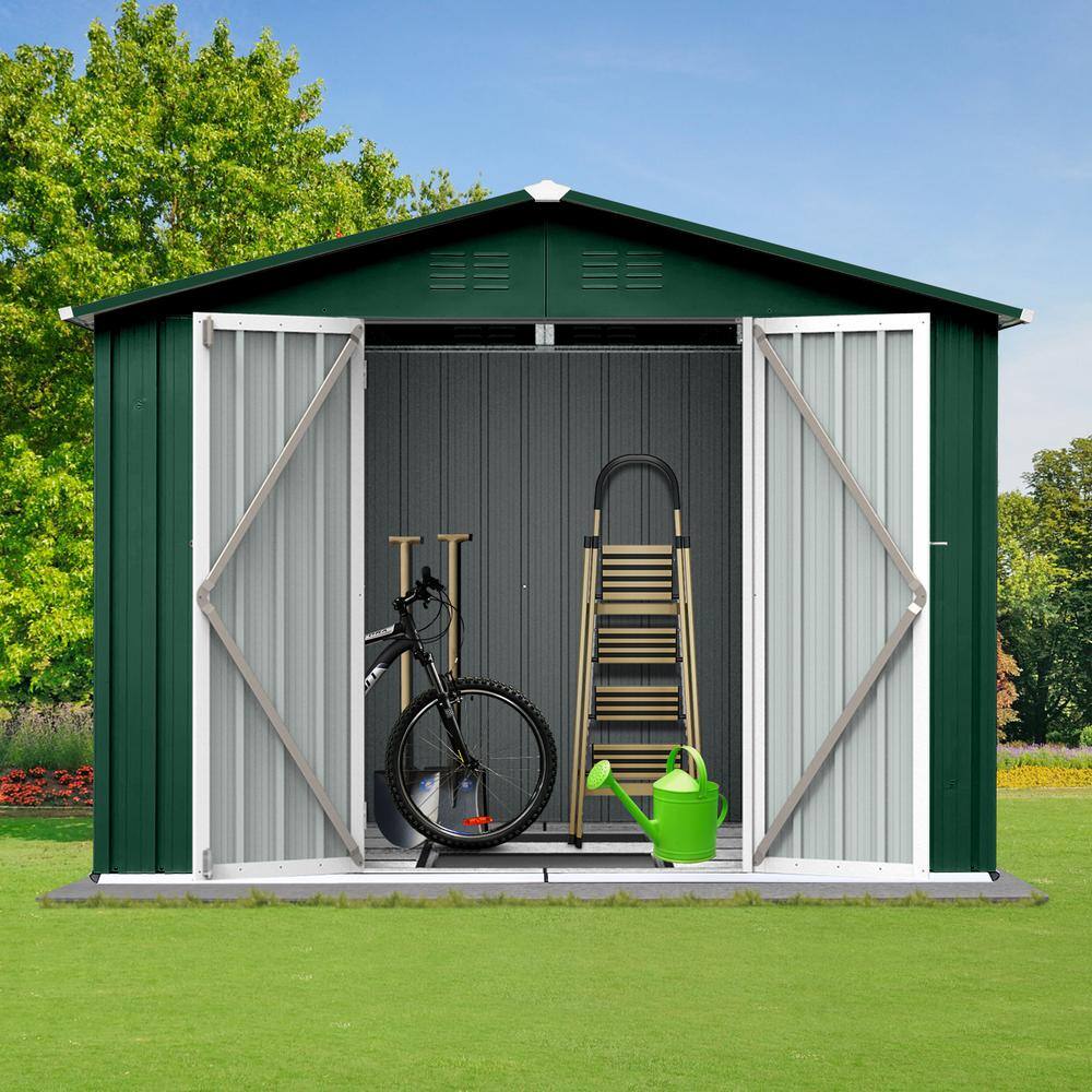 Outdoor 6 ft. x 8 ft. Storage Metal Sheds with Latch, Vents, for Garden (48